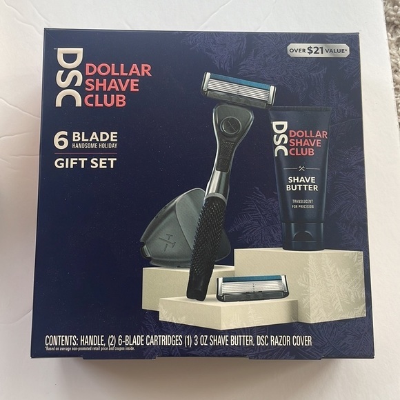 TWO Dollar Shave Club 6 Blade Gift Set, Handle Blades & Shave Butter, Razor NEW - Picture 2 of 3